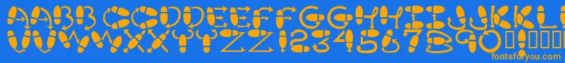 Dancestep Font – Orange Fonts on Blue Background