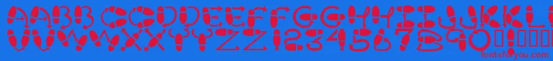 Dancestep Font – Red Fonts on Blue Background