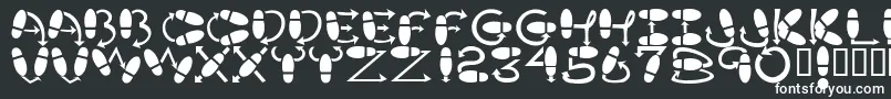 Dancestep-fontti – valkoiset fontit mustalla taustalla
