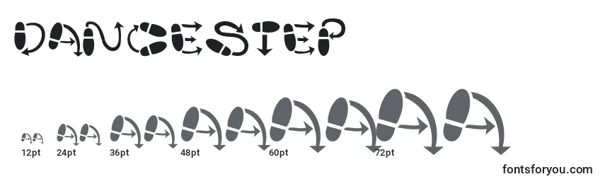Dancestep Font Sizes