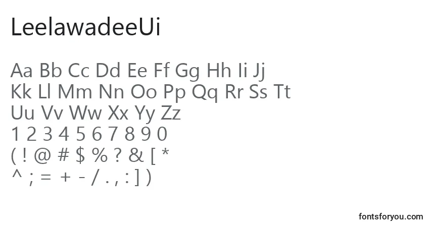 A fonte LeelawadeeUi – alfabeto, números, caracteres especiais
