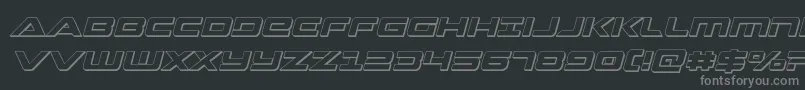 Lisätietoja Strikelord3Dital-fontista Strikelord3Dital-fontti – harmaat kirjasimet mustalla taustalla
