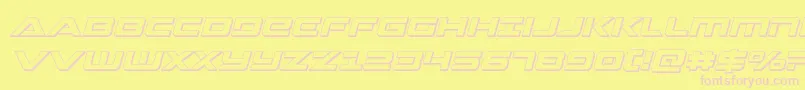 Strikelord3Dital-Schriftart – Rosa Schriften auf gelbem Hintergrund