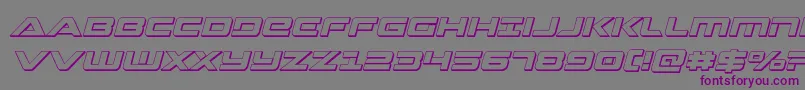 フォントStrikelord3Dital – 紫色のフォント、灰色の背景