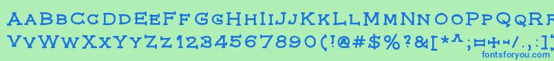 フォントFederal – 青い文字は緑の背景です。