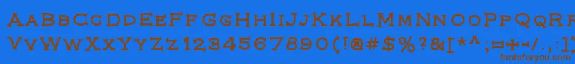 Federal-Schriftart – Braune Schriften auf blauem Hintergrund