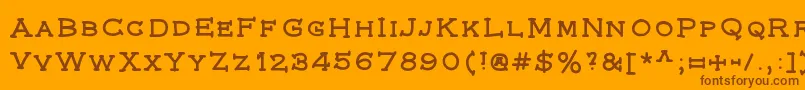 Federal-Schriftart – Braune Schriften auf orangefarbenem Hintergrund