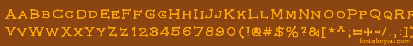 Federal-Schriftart – Orangefarbene Schriften auf braunem Hintergrund