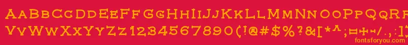 フォントFederal – 赤い背景にオレンジの文字