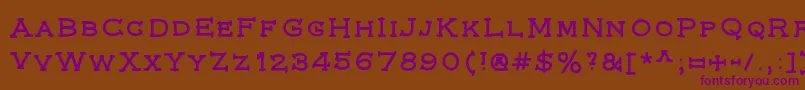 Federal-Schriftart – Violette Schriften auf braunem Hintergrund