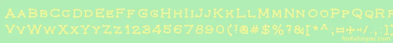 フォントFederal – 黄色の文字が緑の背景にあります