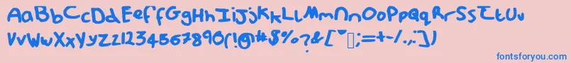Messypup1 Font – Blue Fonts on Pink Background