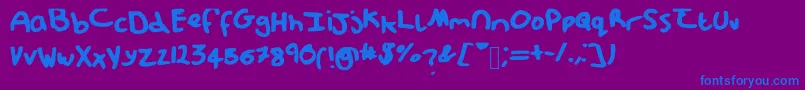 Messypup1 Font – Blue Fonts on Purple Background