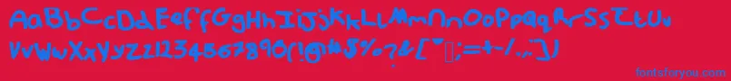 Messypup1 Font – Blue Fonts on Red Background