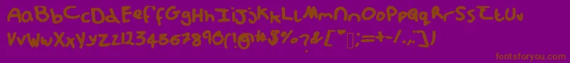 Messypup1 Font – Brown Fonts on Purple Background