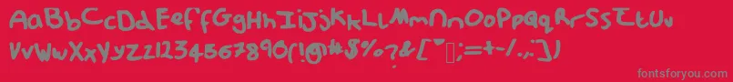 Messypup1 Font – Gray Fonts on Red Background