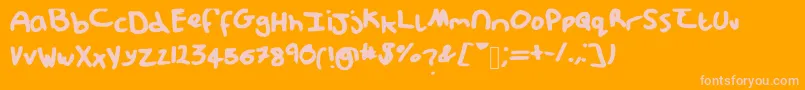 Messypup1 Font – Pink Fonts on Orange Background