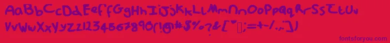 Messypup1 Font – Purple Fonts on Red Background