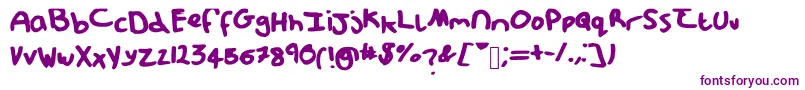 Messypup1 Font – Purple Fonts on White Background