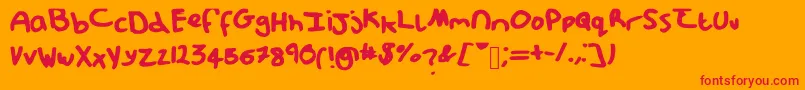 Messypup1 Font – Red Fonts on Orange Background