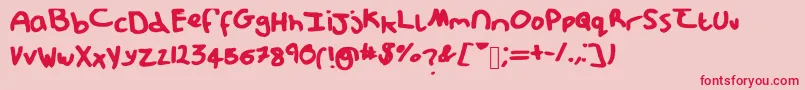 Messypup1 Font – Red Fonts on Pink Background