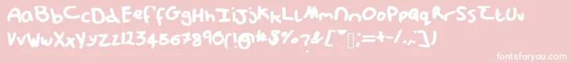 Messypup1 Font – White Fonts on Pink Background