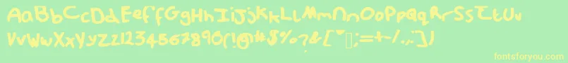 Messypup1 Font – Yellow Fonts on Green Background