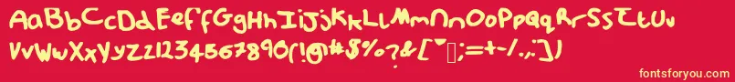 Messypup1 Font – Yellow Fonts on Red Background