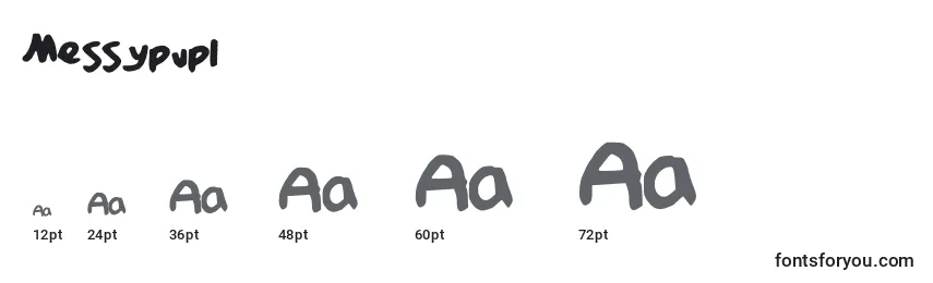 Messypup1 Font Sizes