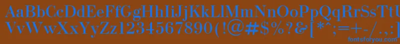 OlgaPlain Font – Blue Fonts on Brown Background