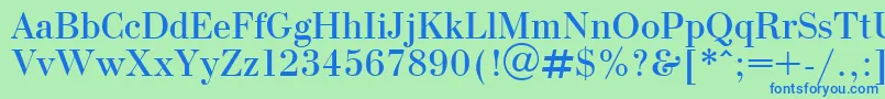 OlgaPlain Font – Blue Fonts on Green Background