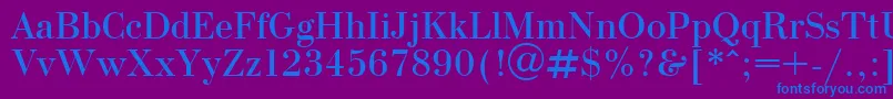 OlgaPlain Font – Blue Fonts on Purple Background