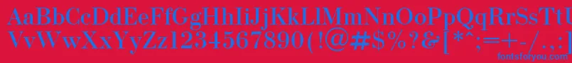 OlgaPlain Font – Blue Fonts on Red Background