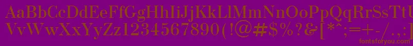 OlgaPlain-Schriftart – Braune Schriften auf violettem Hintergrund