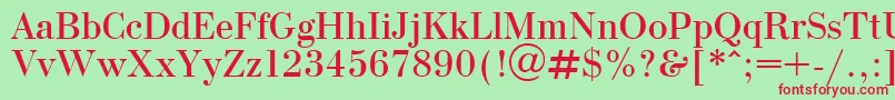 OlgaPlain-fontti – punaiset fontit vihreällä taustalla