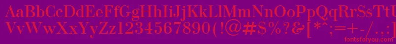 OlgaPlain-Schriftart – Rote Schriften auf violettem Hintergrund