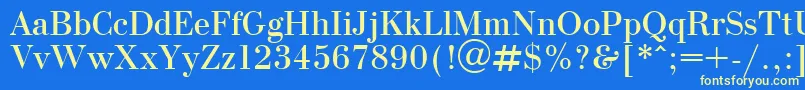 OlgaPlain Font – Yellow Fonts on Blue Background
