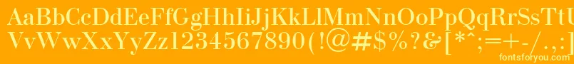 OlgaPlain Font – Yellow Fonts on Orange Background