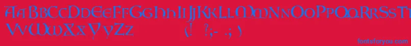 Gaboniscapsssk Font – Blue Fonts on Red Background