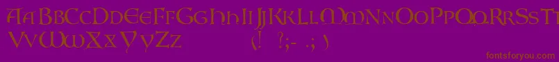 Gaboniscapsssk-Schriftart – Braune Schriften auf violettem Hintergrund