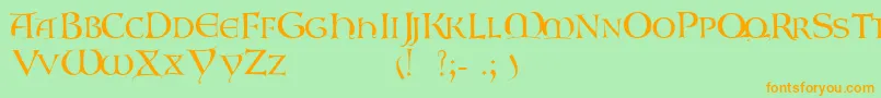 Gaboniscapsssk Font – Orange Fonts on Green Background