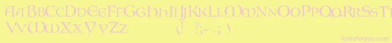 Gaboniscapsssk Font – Pink Fonts on Yellow Background