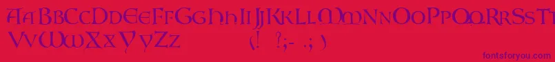 フォントGaboniscapsssk – 赤い背景に紫のフォント