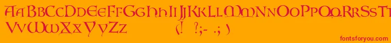 Gaboniscapsssk Font – Red Fonts on Orange Background