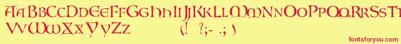 Gaboniscapsssk Font – Red Fonts on Yellow Background