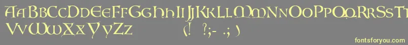 Gaboniscapsssk Font – Yellow Fonts on Gray Background