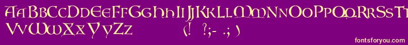 Gaboniscapsssk Font – Yellow Fonts on Purple Background