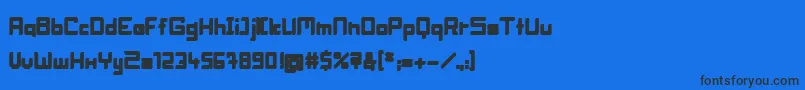 BlockheadFat Font – Black Fonts on Blue Background