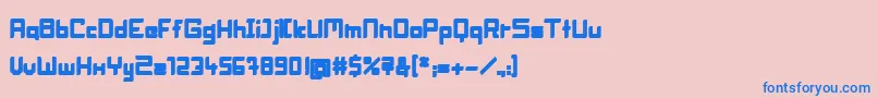 BlockheadFat Font – Blue Fonts on Pink Background