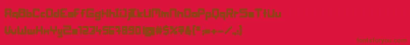 BlockheadFat Font – Brown Fonts on Red Background